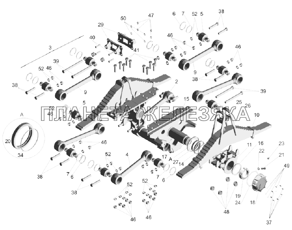 Подвеска балансирная 630305-2900002 МАЗ-6303A3, 6303A5